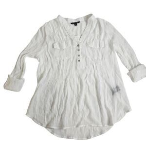 Zach + Rachel White Gauzy Medium Top